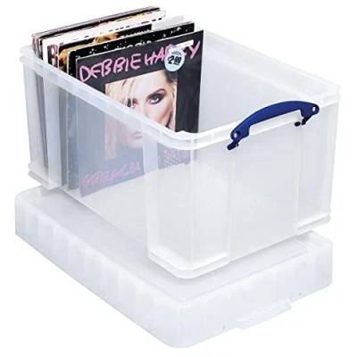 Afbeelding van Really Useful Opbergdoos van kunststof met deksel, 48 liter, transparant