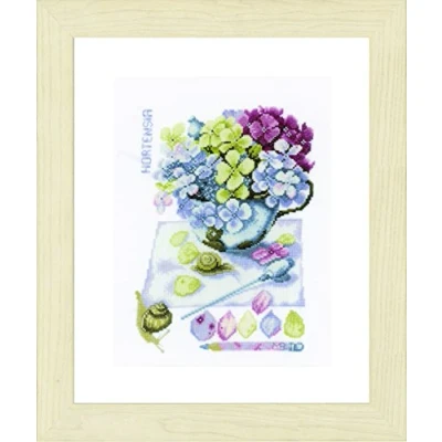 Afbeelding van Borduurpakket Hortensia Aida Marjolein Bastin