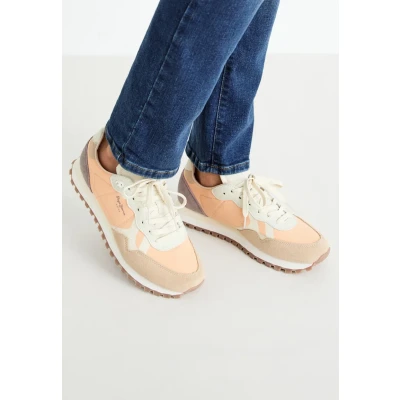 Afbeelding van Pepe Jeans BRIT ON Master Sneakers laag, Dames, Maat: 36, Peach orange Leer/ synthetisch