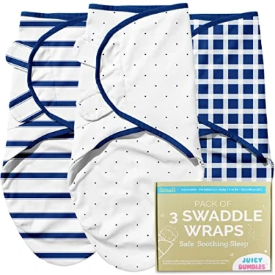 Afbeelding van Juicy Bumbles Babydeken, inbakeren van baby&#039;s, 0 6 maanden babyluiers katoen voor pasgeborenen Set 3 stuks Onmisbaar pasgeborenen, jongens en meisjes Babyverzorging