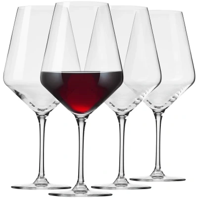 Afbeelding van Krosno Lot de 4 verres à vin rouge en cristal 650 ml Collection Avant Garde Idéal pour la maison, les restaurants et réceptions Passe au lave vaisselle