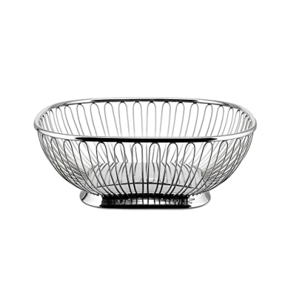 Image de ALESSI 845 CORBEILLE CARRÉE À FIL EN ACIER BRILLANT