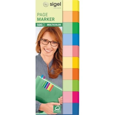 Afbeelding van Sigel indexeringsstrookjes 15x50mm 10 kleuren papier index tabs SI HN682