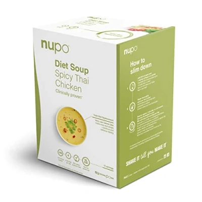 Image de NUPO Diet Soup Spicy Thai Chicken Régime premium de remplacement Repas pour la gestion du poids I cliniquement prouvés un contrôle efficace 12 Portions Sans OGM