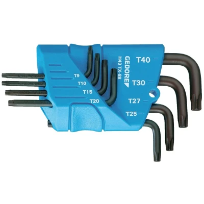 Afbeelding van GEDORE H 43 TX 88 Haakse schroevendraaierset Chroom vanadium staal