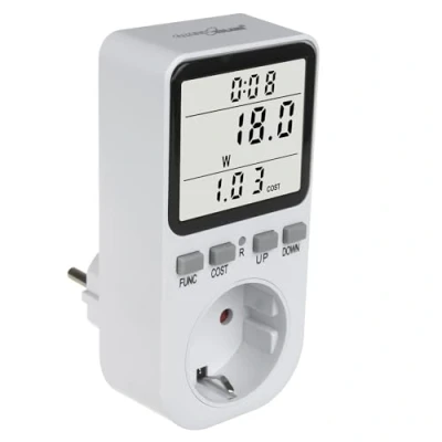 Afbeelding van GreenBlue Energiemeter Verbruiksmeter wattmeter Elektriciteitsmeter Energiekosten type F, 220 240V AC, 50Hz, max. belasting 16A, IP20, ingebouwde batterij, GB364 F