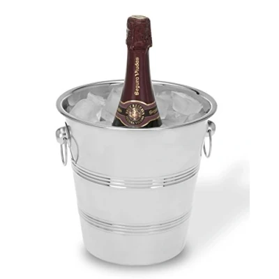 Afbeelding van Champagnekoeler wijnkoeler ijsemmer RVS 22 cm