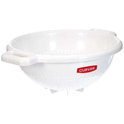 Image de CURVER Passoire à pieds Pour légumes, pâtes, riz Facile laver Sans BPA 25,4 x 31 11,2 cm Blanc