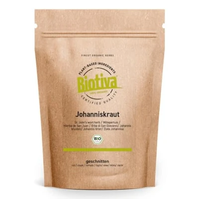Afbeelding van Thé au millepertuis bio 250 g Véritable coupé Hypericum Plante médicinale 2015 Mise en bouteille et contrôlée Allemagne Biotiva