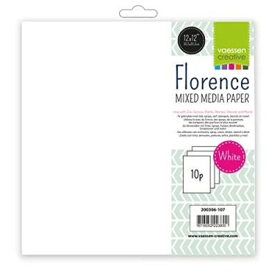 Afbeelding van Karton Mixed Media Papier Wit 30,5x30,5 cm 240 gram Florence 10 vellen