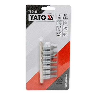Afbeelding van YATO YT 0461 Doppenset 7 Chroom vanadium staal 1/4