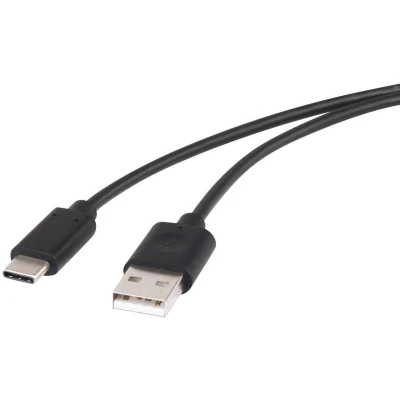 Afbeelding van Renkforce USB kabel 2.0 A stekker, C stekker 1.50 m Zwart Vergulde steekcontacten RF 4288950