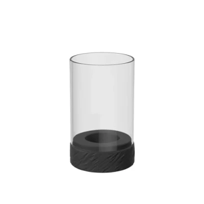 Afbeelding van Villeroy &amp; Boch Manufacture Rock Home theelichthouder maat S, 8 x 13 cm, zwart