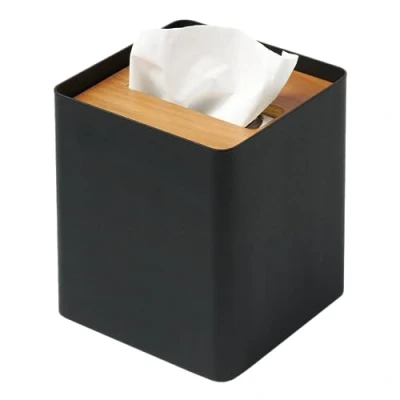 Afbeelding van Yamazaki Tissuebox Vierkant Rin Zwart