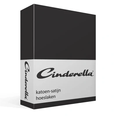 Afbeelding van Cinderella Sundays Hoeslaken 2 Persoons 100% Katoen Satijn 160x210 cm tot 25 Zwart