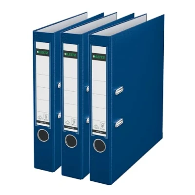 Afbeelding van Leitz 3 stuks 310345135 ordners, A4, 50 mm rugbreedte, blauw