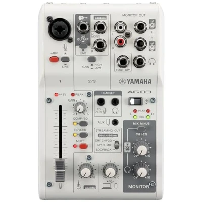Afbeelding van Yamaha AG03MK2W Live streaming mixer, wit