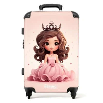 Afbeelding van NoBoringSuitcases.com® Kindertrolley meisjes met prinses Trolley koffer kinderen 20 kg bagage