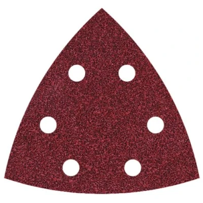 Afbeelding van Wolfcraft 1865100 Deltaschuurpapierset Met klittenband, Geperforeerd Korrelgrootte 60, 80, 120 Hoekmaat 95 mm 25 stuk(s)