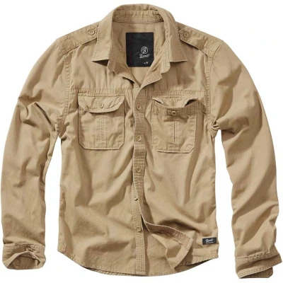 Afbeelding van Brandit Vintage Overhemd Camel, Heren, Maat: Medium, Camel