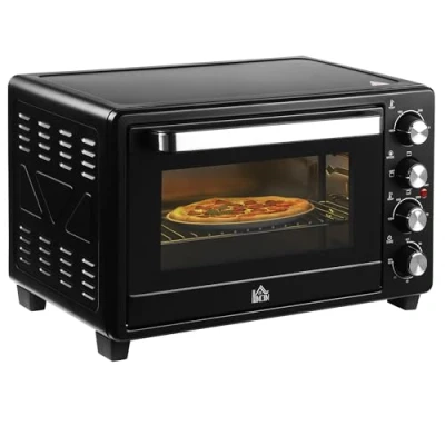 Afbeelding van HOMCOM Minibackofen Metall, Edelstahl 52,2L x 38,1B 33,5H cm Schwarz