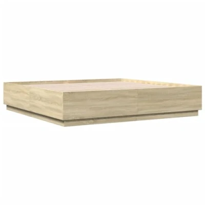 Afbeelding van vidaXL Bedframe met LED verlichting sonoma eiken 200x200 cm
