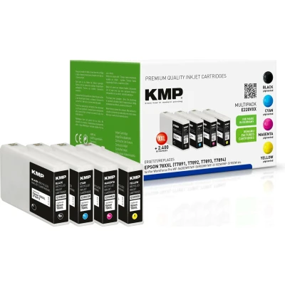 Afbeelding van KMP E220VXX inktcartridge Zwart, Cyaan, Magenta, Geel