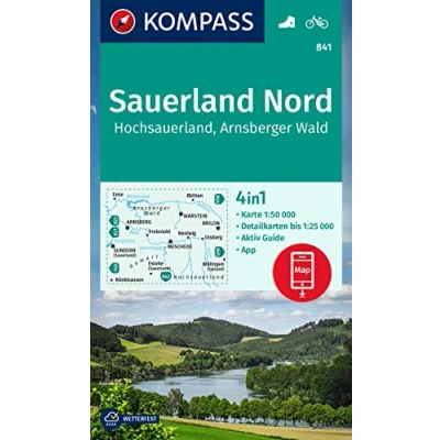 Afbeelding van KOMPASS Wanderkarte 841 Sauerland Nord, Hochsauerland, Arnsberger Wald 1:50.000