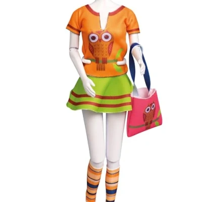 Afbeelding van Making Couture Outfit kit Tiny Owl Dress YourDoll PN 0164631