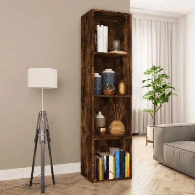 Afbeelding van Boekenkast / tv meubel 36x30x143 cm bewerkt hout gerookt eiken