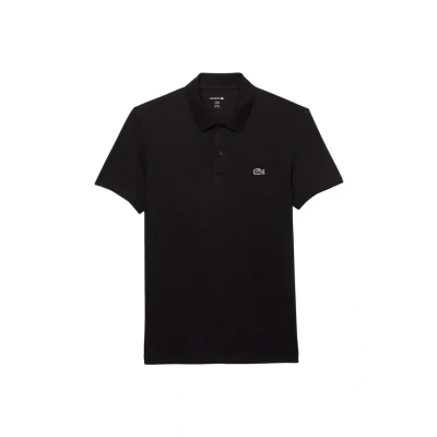 Afbeelding van Lacoste polo heren poloshirt normale fit zwart effen