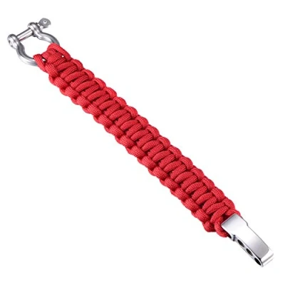 Afbeelding van DonDon Survivalarmband voor heren, van paracord, gevlochten armband met roestvrijstalen sluiting, Stof