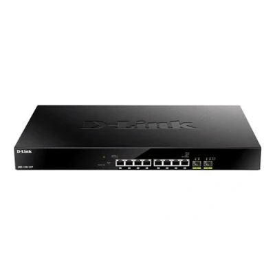Image de D Link DMS 1100 10TP Commutateur intelligent 8 x 100/1000/2.5G (PoE+) + 2 10 Gigabit SFP+ Montable sur rack PoE+ (240 W)