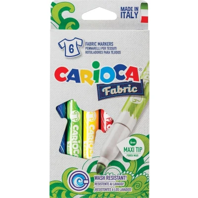 Afbeelding van Carcioca Textielstift Fabric, Doos Van 6 Stuks In Geassorteerde Kleuren Textielmarker