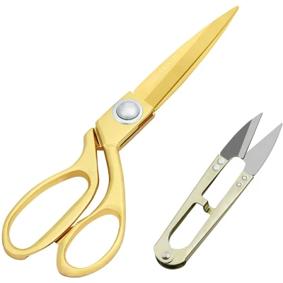 Afbeelding van Handi Stitch Professionele gouden naaischaar en draadsnijder 20,3 cm roestvrijstalen stofschaar voor stof, kleding, leer, jeans, retoucheren, naaien vakmanschap