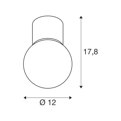 Afbeelding van SLV Varyt badkamer plafondlamp, zwart, aluminium, Ø 12 cm