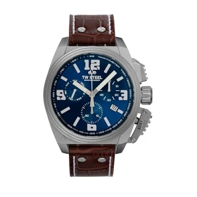 Afbeelding van TW Steel TW1113 Canteen Swiss Movement Chrono Bruin Leer 46mm