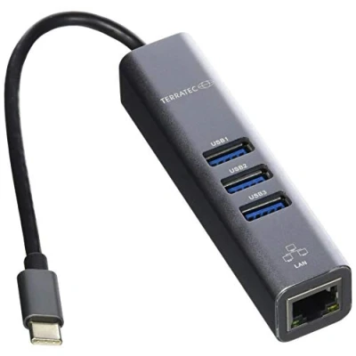 Afbeelding van Terratec CONNECT C2 USB C (USB 3.2 Gen 2) multiport hub Grijs