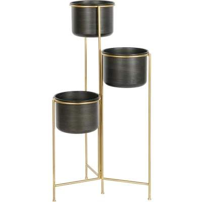 Afbeelding van Grondlegger DKD Home Decor 30 x 21 80 cm Zwart Gouden Metaal
