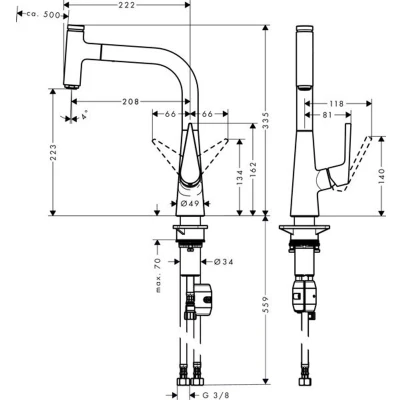Afbeelding van Hans Grohe Hg Talis Sel S 220 Kmk Uittr Uitl Chroom