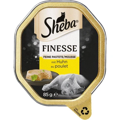 Afbeelding van 22x85g Mousse met Kip Sheba Kattenvoer Kuipjes
