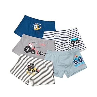 Afbeelding van SHAIYOU Boxershorts voor kinderen, jongens, boxershorts, slips, katoen, ondergoed, 2 14 jaar, Een