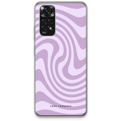 Afbeelding van Case Company® hoesje geschikt voor Xiaomi Redmi Note 11 Swirl Paars Soft Cover Telefoonhoesje Bescherming aan alle Kanten en Schermrand