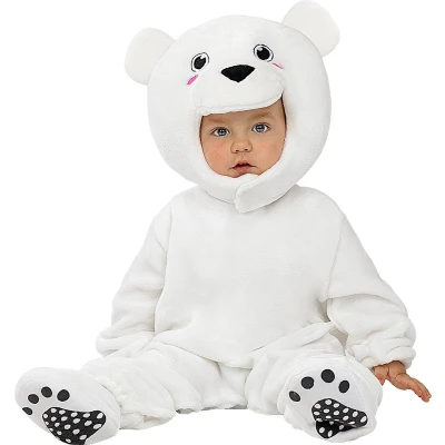 Afbeelding van FUNIDELIA Ijsbeer kostuum voor baby Onesie Maat: 69 80 cm Wit