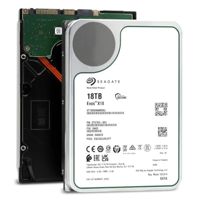 Afbeelding van Seagate EXOS X18 18 TB ST18000NM000J interne server, 3,5 inch HDD SATA 6 GB/S 7200 rpm 256 MB 24 x 7 capaciteit (gereviseerd)