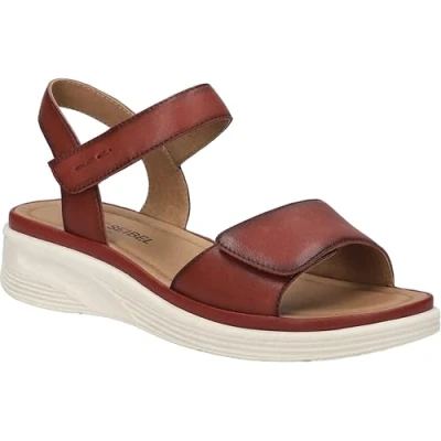 Afbeelding van Josef Seibel Sevran Sandalen met sleehak, Dames, Maat: 36, Hibiscus Leer