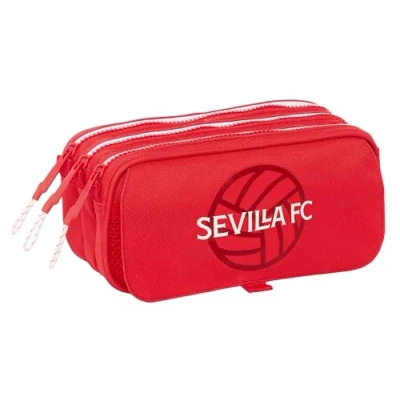 Afbeelding van Pennenetui met 3 vakken Sevilla Fútbol Club Rood 21,5 x 10 8 cm