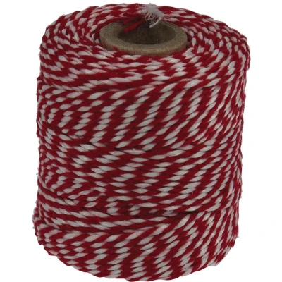 Afbeelding van Touw Muller katoen 50 gram 45 meter rood/wit