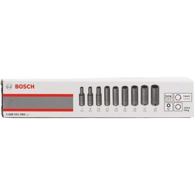 Afbeelding van Bosch Accessories 2608551099 Dopsleutelinzetset 3/8 (10 mm) 9 delig