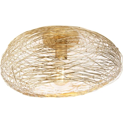 Afbeelding van QAZQA sarella Design Dimbare LED Smart Plafondlamp incl. wifi met Dimmer 1 lichts Ø 42 cm Goud Woonkamer Slaapkamer Keuken